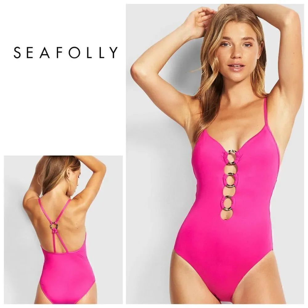 New. Seafolly hot pink swimsuit. Runs small.